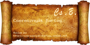 Cseresznyák Bartos névjegykártya